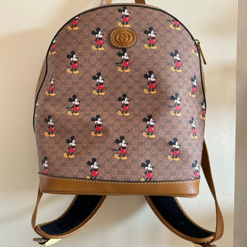 Mini Mickey Mouse canvas & Leather trim Backpack